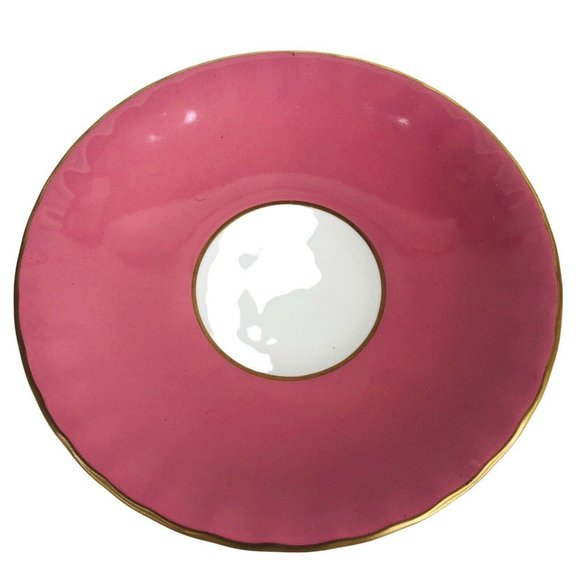 Aynsley Tea Cup & Saucer #2970 Pink Floral Bone China Footed Gold England VTG - Picture 8 of 10